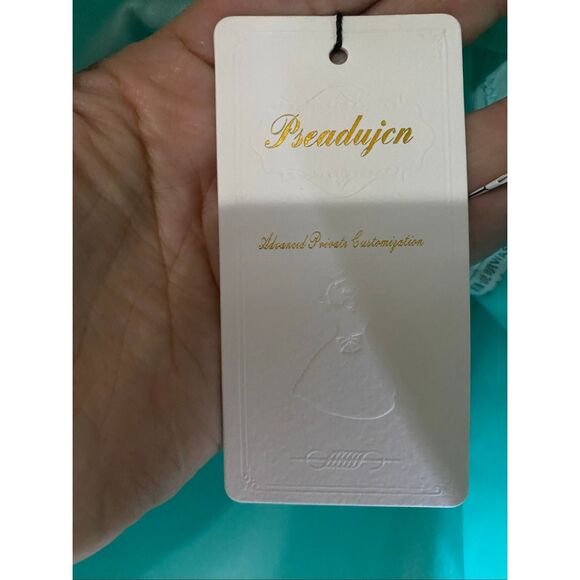 Pseadujcn Mint Teal Sequin Satin Bows Pageant Dress Formal Dress NWT 4 - Picture 9 of 12